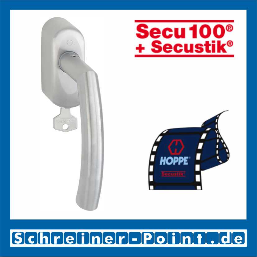 Hoppe Trondheim Edelstahl Fenstergriff F69 abschließbar Secustik E1430Z/US950S (100Nm), 2548651, 2548660